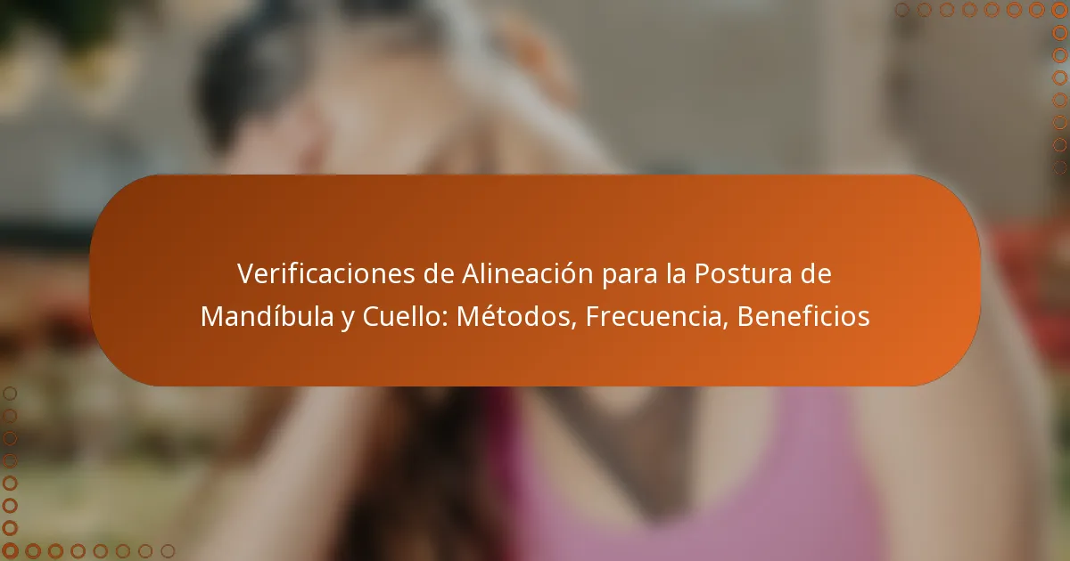 Verificaciones de Alineación para la Postura de Mandíbula y Cuello: Métodos, Frecuencia, Beneficios